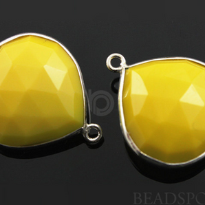 Yellow Turquoise Faceted Pear Bezel, (SSBZ7030) - Beadspoint