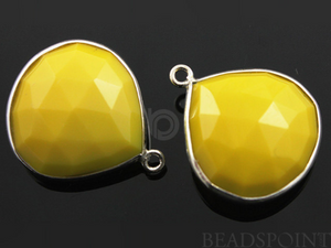 Yellow Turquoise Faceted Pear Bezel, (SSBZ7030) - Beadspoint