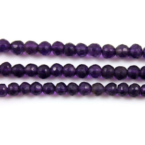 Amethyst Faceted Round Beads, (Amy/RND/4mm) - Beadspoint