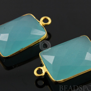 Aqua Chalcedony Faceted Chicklet Bezel, (BZC7482) - Beadspoint