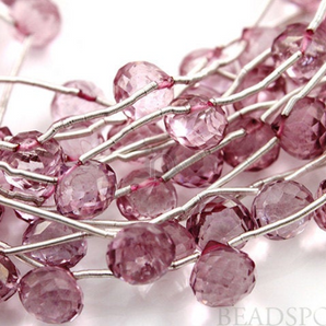 Pink Topaz Micro Faceted Medium Onion Shape Drops,(PTZ7x8ONION) - Beadspoint