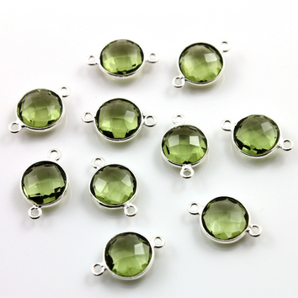 Green Amethyst Coin Bezel, (SSBZC/7125/GAM) - Beadspoint