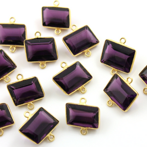 Amethyst Faceted Square Connector, (BZC9043/CNT/AM/A) - Beadspoint