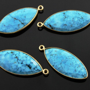 Blue Turquoise Marquise Shape Bezel, (BZC7099) - Beadspoint