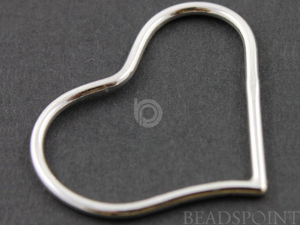 Sterling Silver Heart Component,  (SS/688/29X22) - Beadspoint