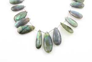 Labradorite Faceted Pear Briolettes Beads, (LAB30x15PR) - Beadspoint