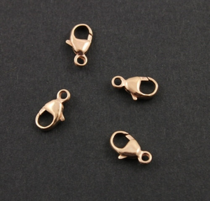 10 pieces-Rose Gold Filled Lobster Claw w/ Jump Ring, (RG/856) - Beadspoint