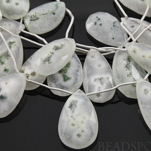 Solar Quartz Faceted Pear Drops,  (SLRq/PR/14x26) - Beadspoint