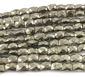 Pyrite  Faceted Chiclets, (PYR/7x9/CHIC) - Beadspoint