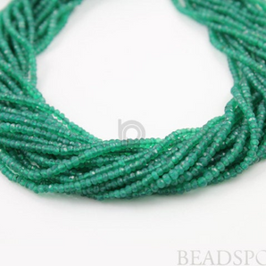 Green Onyx Micro Faceted Rondelles, (GRX4Frndl) - Beadspoint