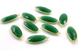 Green Onyx Faceted Oval Bezel, (BZC9040/GNX) - Beadspoint