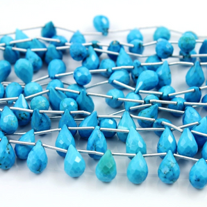 Turquoise Faceted Tear Drop, (TQB/TRD/7x10-8x11) - Beadspoint