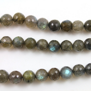 Labradorite Faceted Round beads,(LAB/FRND/9-10) - Beadspoint