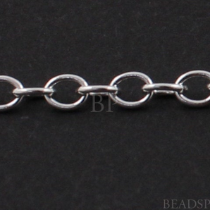 Sterling Silver Oval Cable Chain, SS-1713 (52) - Beadspoint