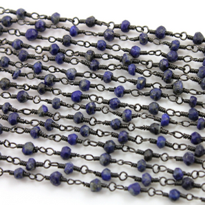 Lapis Wire Wrapped Rosary, (RS-LAP-73) - Beadspoint