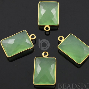 Green Chalcedony Faceted Chicklet Bezel, (BZC7477) - Beadspoint