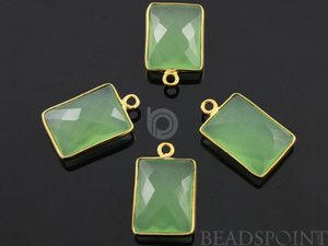Green Chalcedony Faceted Chicklet Bezel, (BZC7477) - Beadspoint