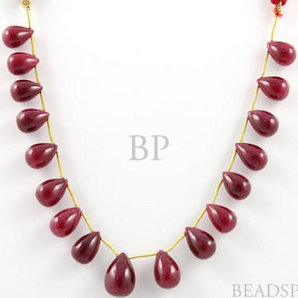 Ruby Smooth Tear Drops , (RBY9x12STEAR) - Beadspoint