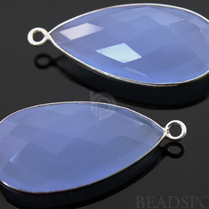 Blue Chalcedony Faceted Pear Bezel,(SSBZC7060) - Beadspoint