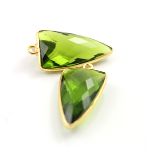 Peridot Quartz Faceted Arrowhead Bezel, (BZC9054/PER) - Beadspoint