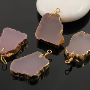 Rose Quartz Freeform Slab Pendant , (BZC9035/RQ) - Beadspoint