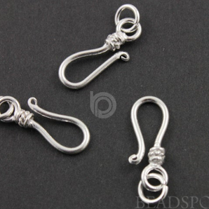 Sterling Silver Fancy Hook Clasp w/ Ring, (BR/6426) - Beadspoint