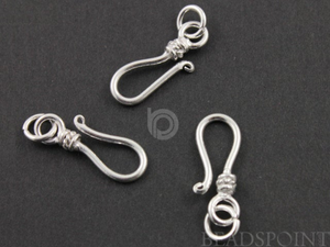 Sterling Silver Fancy Hook Clasp w/ Ring, (BR/6426) - Beadspoint