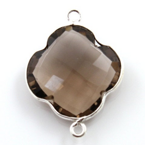 Smoky Topaz Faceted Clover Bezel, (SSBZC8029) - Beadspoint