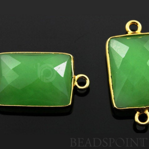 Chrysoprase Chalcedony Chicklet Shape Bezel, (BZC7460) - Beadspoint