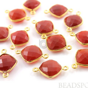 Carnelian Fashion Cushion Connector, (BZC3026) - Beadspoint