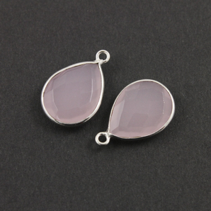 Rose Quartz Faceted Baby Pear Bezel, (BZCT7502) - Beadspoint