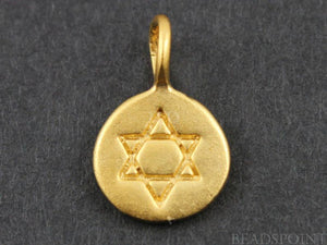 24K Gold Vermeil Over Sterling Silver Star Charm -- VM/CH2/CR12 - Beadspoint