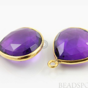 Amethyst Faceted Heart Bezel (BZC7038) - Beadspoint