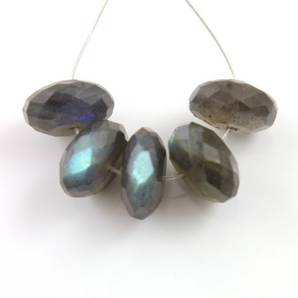 Labradorite Large Faceted Roundels,  (LAB/11mm/RND) - Beadspoint