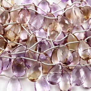 Ametrine Faceted Pear Drop,  (AME/PR/10x16) - Beadspoint