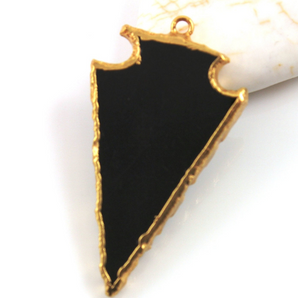 Black Onyx Electroplated Arrowhead, (BZC9026/BNX/LG) - Beadspoint