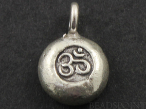 Thailand Karen Silver Hill Tribe OHM Charm, (8133-TH) - Beadspoint