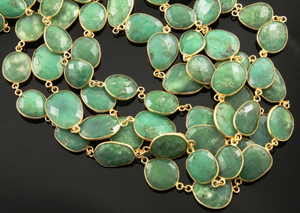 Chrysophase Faceted Oval Chain (BC-CHR-114) - Beadspoint