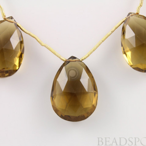 Brazilian Whiskey Topaz Large Faceted Pear Drops, 2 Pieces,(2WTZ14x20PEAR) - Beadspoint