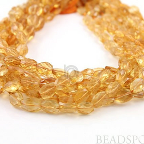 Honey Yellow Citrine Medium Faceted Ovals, (CITMedfoval) - Beadspoint