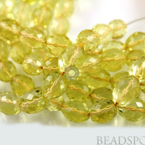 Lemon Topaz Faceted Rondelle Beads, (LTZ9x12ROVAL) - Beadspoint