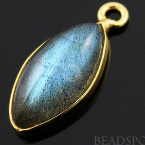 Labradorite Faceted Marquise Bezel, (LABP016) - Beadspoint