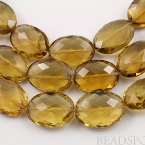 Brazilian Whiskey Topaz Faceted Flat Ovals,(WTZ13x18Oval) - Beadspoint