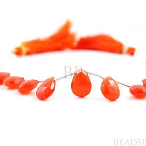 Carnelian Faceted Pear Drops,(CAR9x12FPear) - Beadspoint