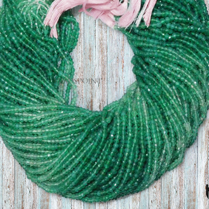 Green Onyx Faceted Roundel Beads, (GNX350RNDL) - Beadspoint