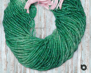 Green Onyx Faceted Roundel Beads, (GNX350RNDL) - Beadspoint
