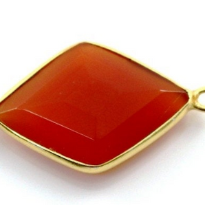 Carnelian Faceted Diamond Connector,, (BZC8047) - Beadspoint