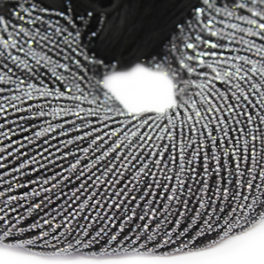 Black Spinal Coated Micro Faceted Rondelles, (BSPNL-2RNDL) - Beadspoint