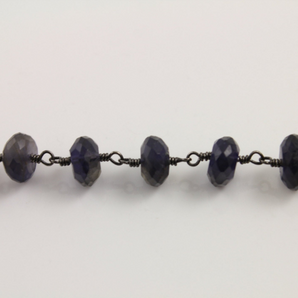 Iolite Faceted Wire Wrapped Roundel Rosary, (RS-IOL-171) - Beadspoint