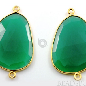 Green Onyx  Fancy Shape Connectors, , (BZC7363-XLG) - Beadspoint